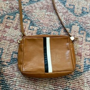 Clare V Brown Crossbody Bag with Black and Cream Accent